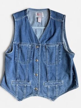 Classic vintage Kikomo Blue Jeans denim vest in size Medium